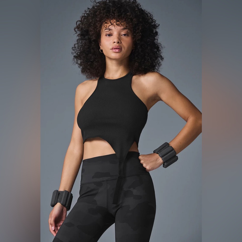 Black Alosoft Ribbed Revelation Tank size Small